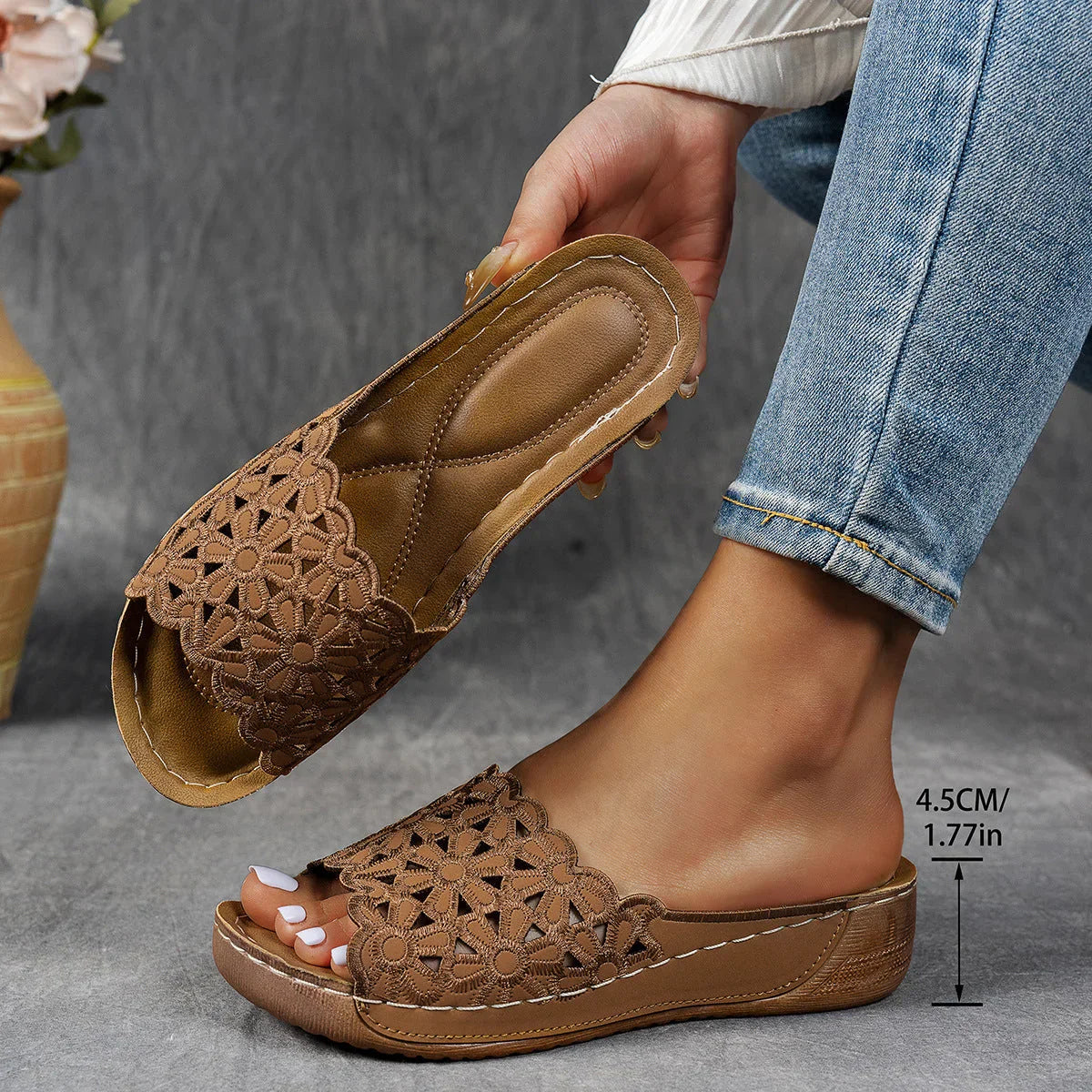 Stilvolle Fischnetz-Riemchensandalen für Damen
