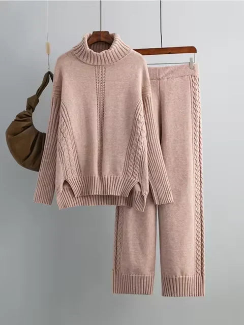 Damen Zweiteiler Mit Stehkragen Und Weiter Hose