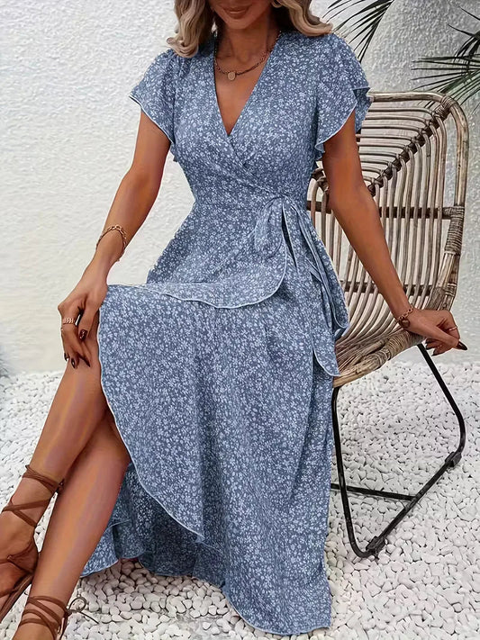 Florales Wickelkleid für Damen