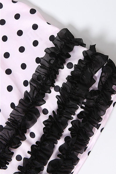 Mini Kleid für Damen mit Polka Dots und Colorblock für Party-Looks