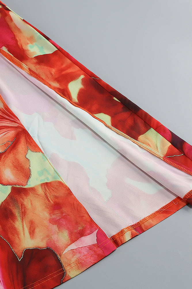 Maxikleid mit tropischem Blumenmuster