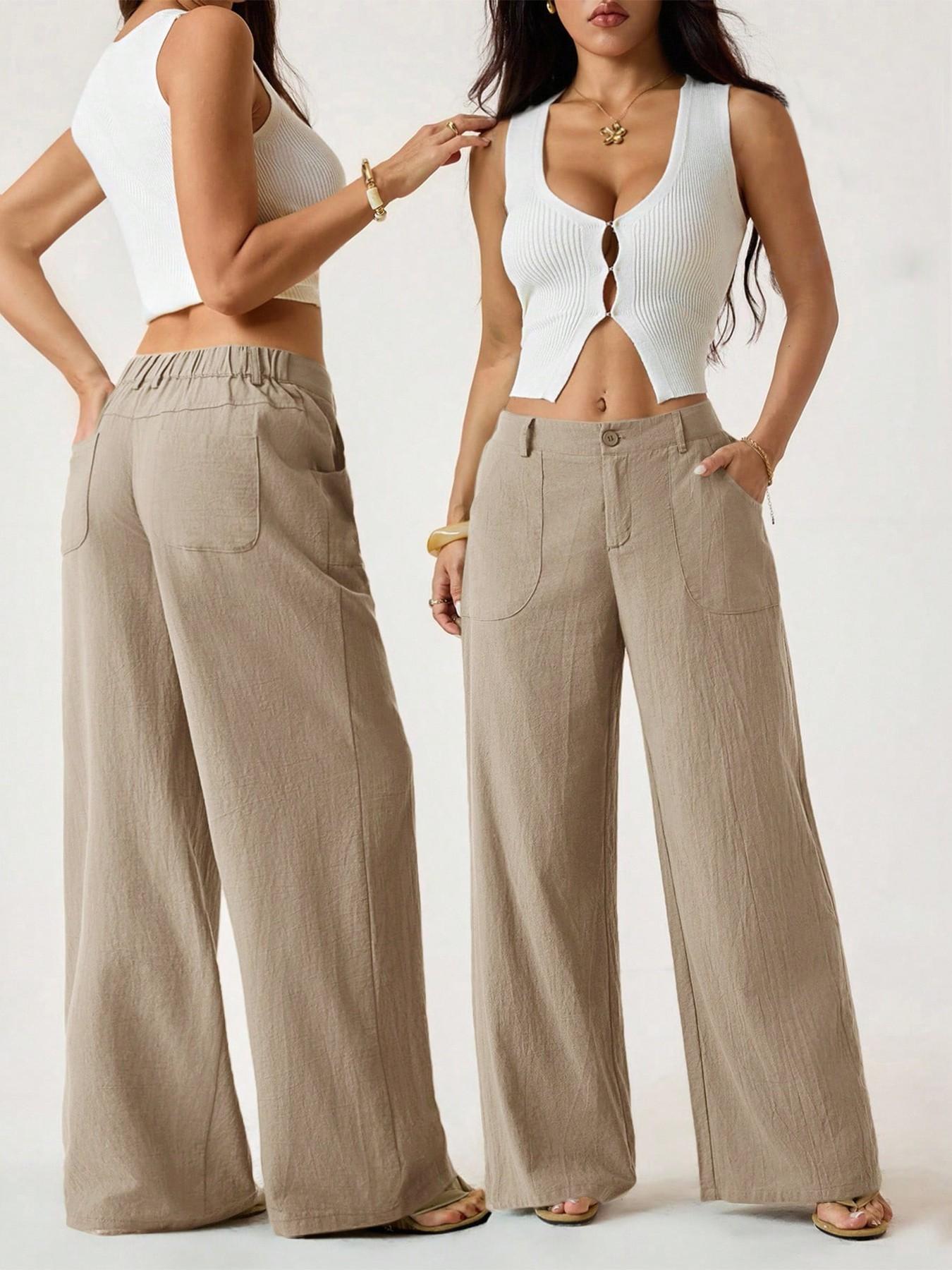 Damen Wide-Leg-Hose kombiniert in stilvollem Alltagslook