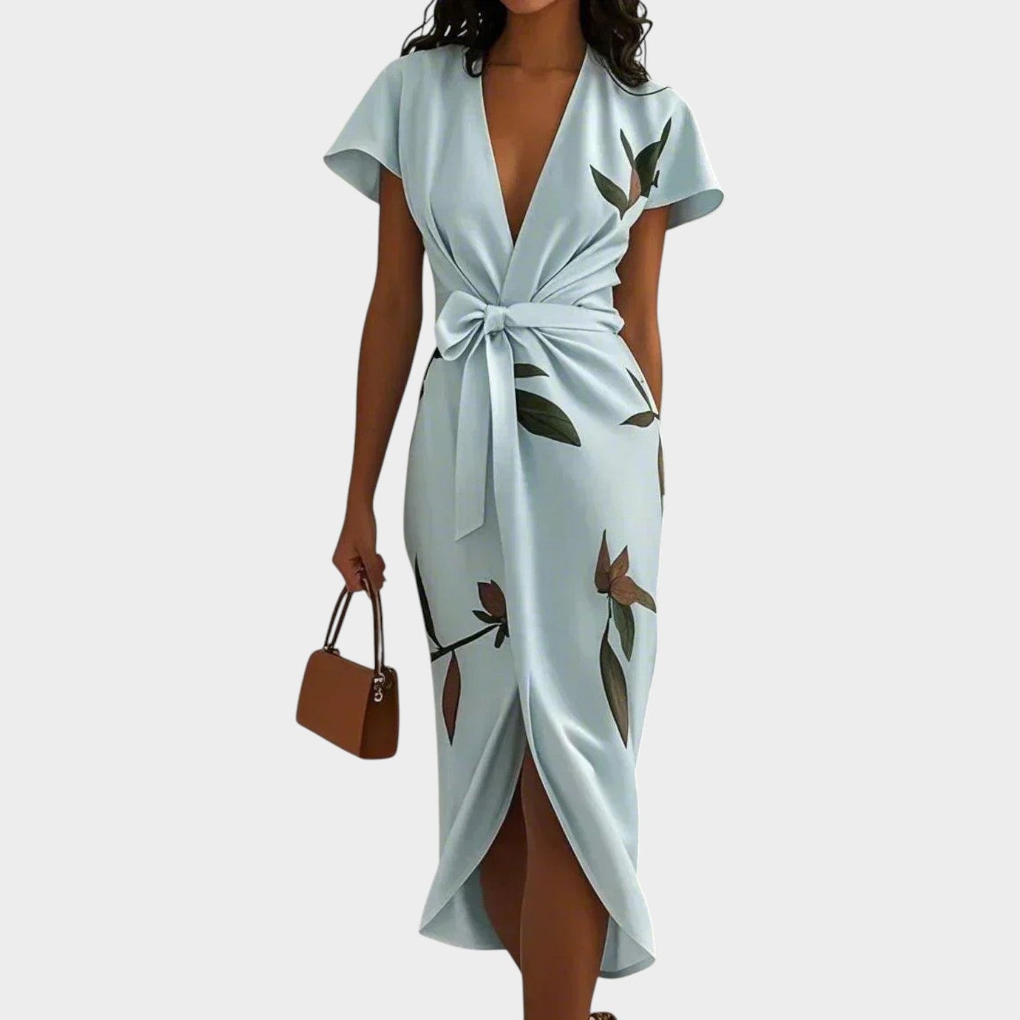 Müheloses Wickel-Midikleid für Damen