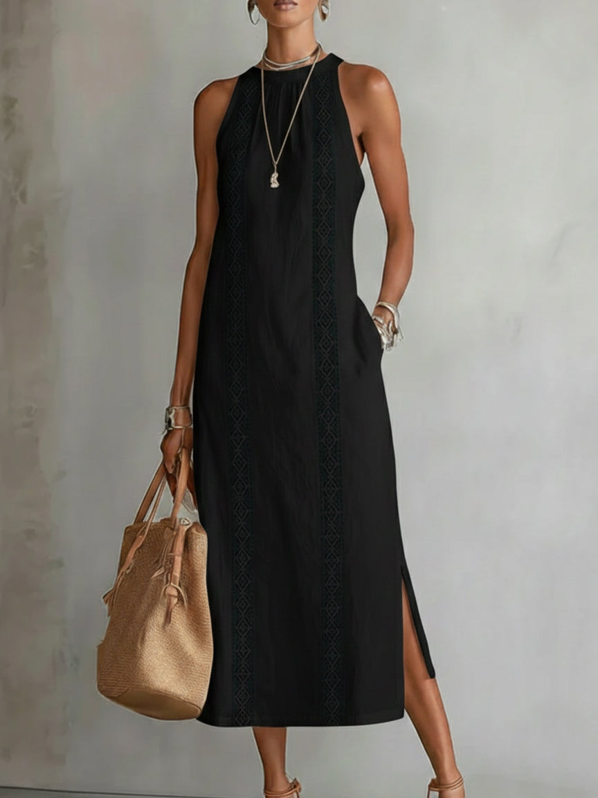 Luftiges Leinen-Midikleid für Damen