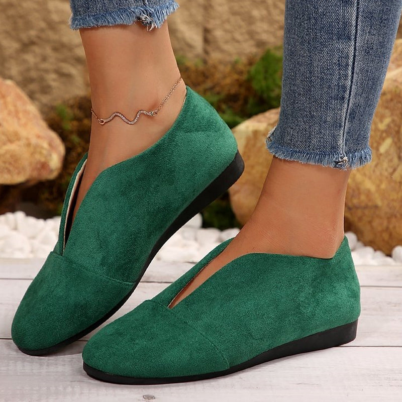 Damen Slip On Schuhe Mit V Ausschnitt