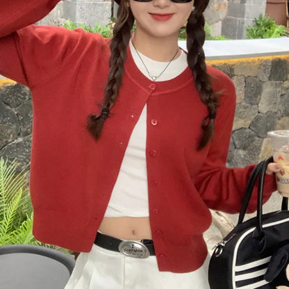 Strickcardigan für Damen mit Knopfleiste vorne