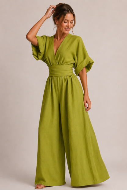 Damen Overall mit dreiviertellangen Ärmeln