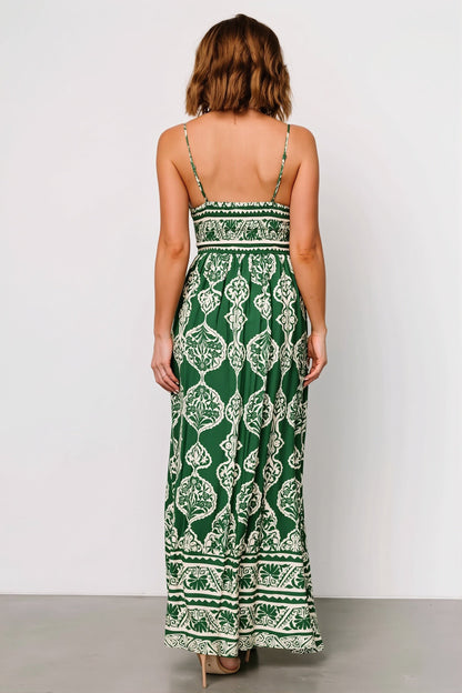 Boho Damenkleid mit Blumenprint und tiefem V-Ausschnitt vorne
