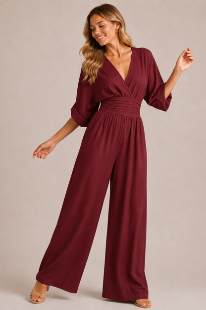Damen Overall mit dreiviertellangen Ärmeln