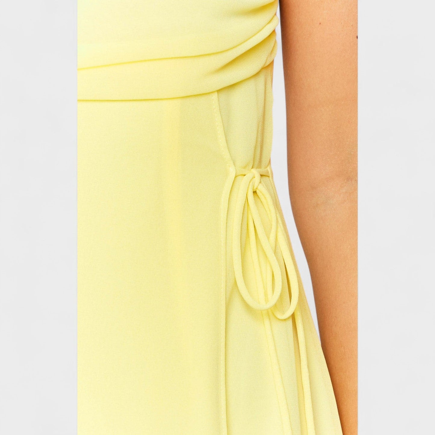 Damen Gelbes Ärmelloses Maxikleid