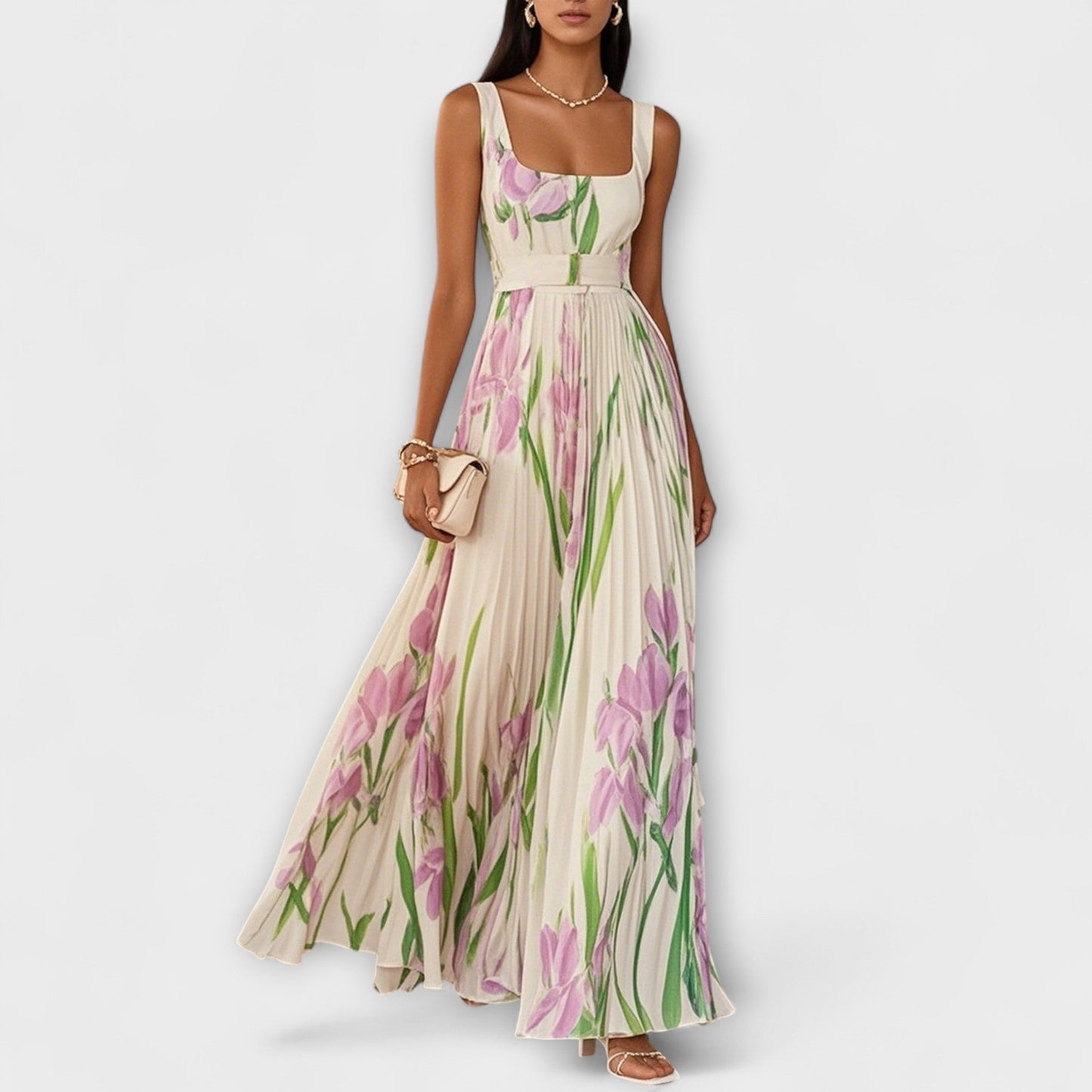 Fließendes Chiffon-Maxikleid