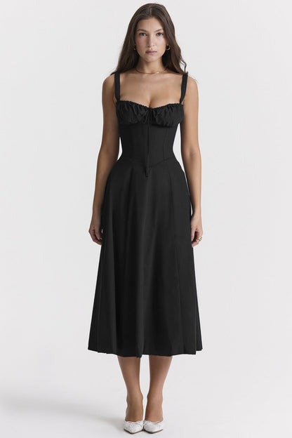 Blumiges Bustier-Midriff-Schnitt-Bodycon-Kleid