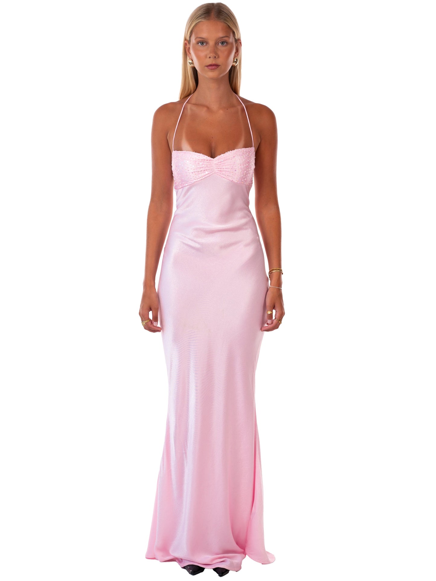Elegantes Maxi-Kleid in Jadegrün für Damen
