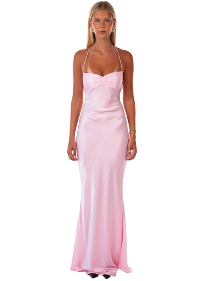 Elegantes Maxi-Kleid in Jadegrün für Damen