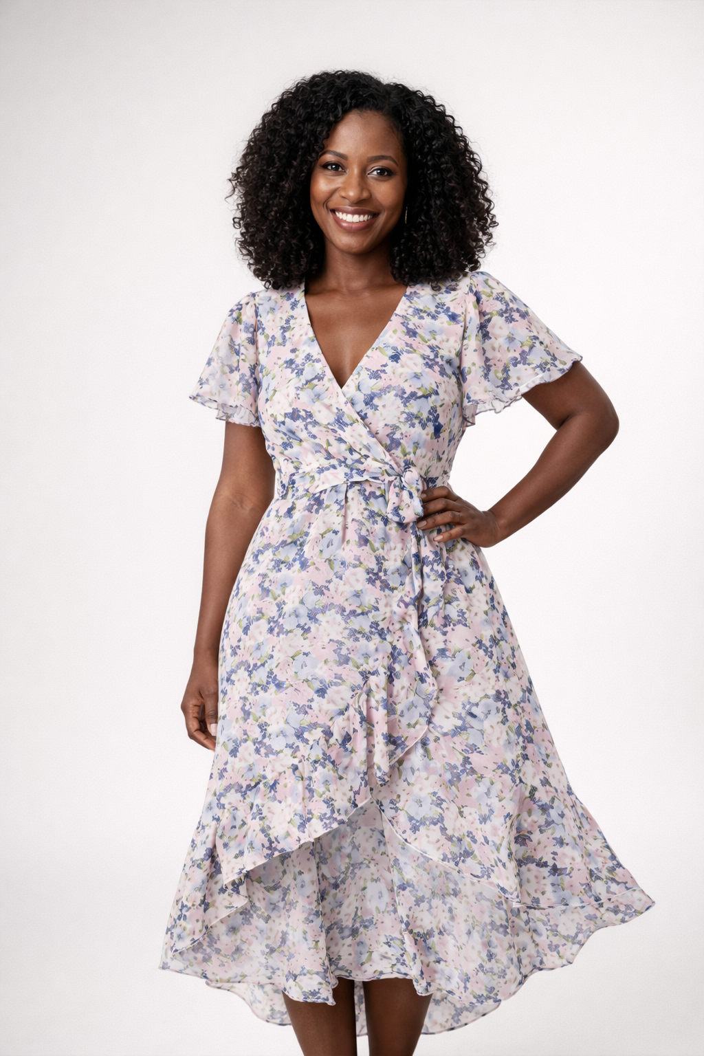 Florales Midikleid mit eleganter Silhouette
