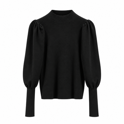 Rippstrickpullover für Damen mit feminin betonten Ärmeln