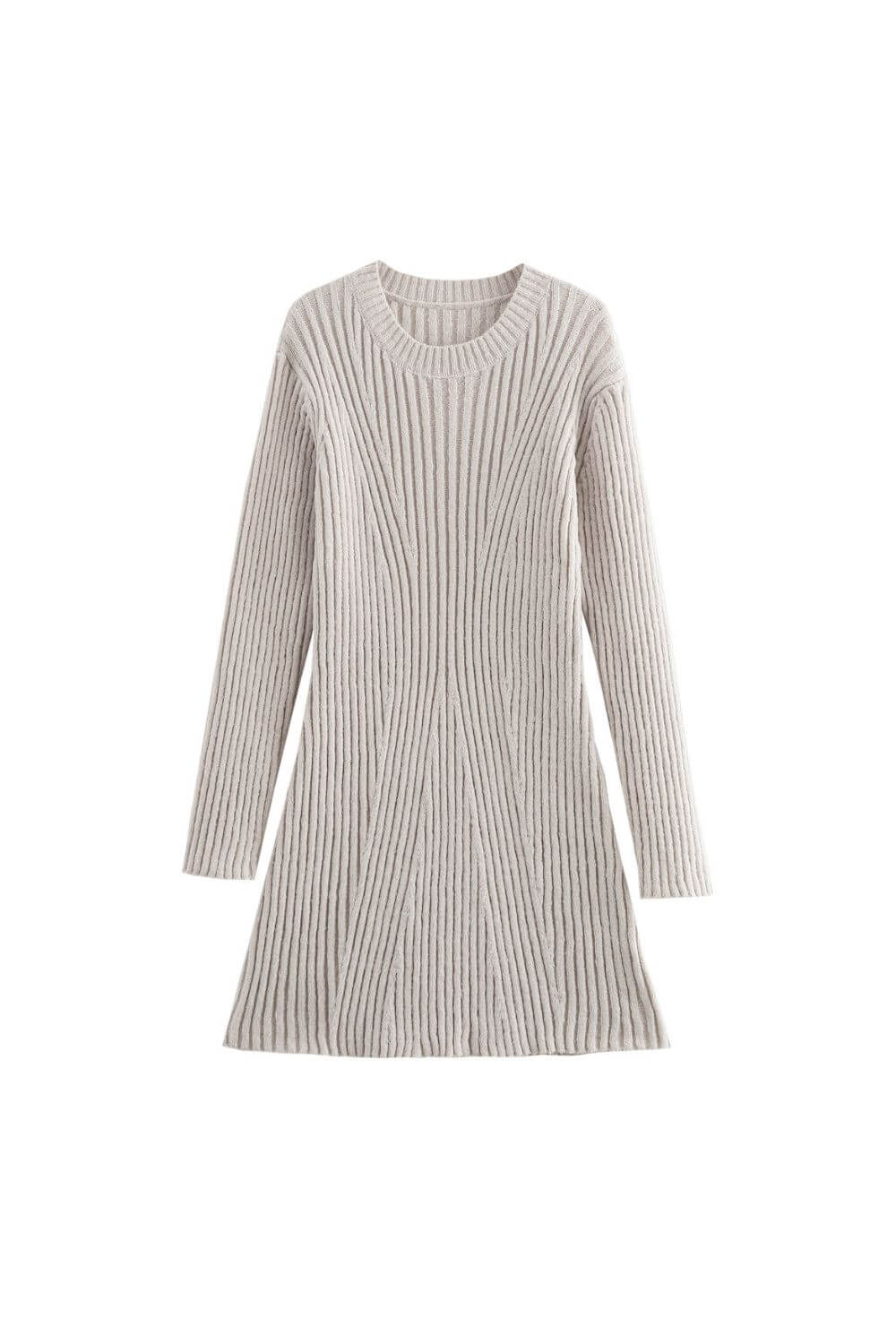 Strukturiertes kurzärmeliges Kleid aus Baumwollmischung