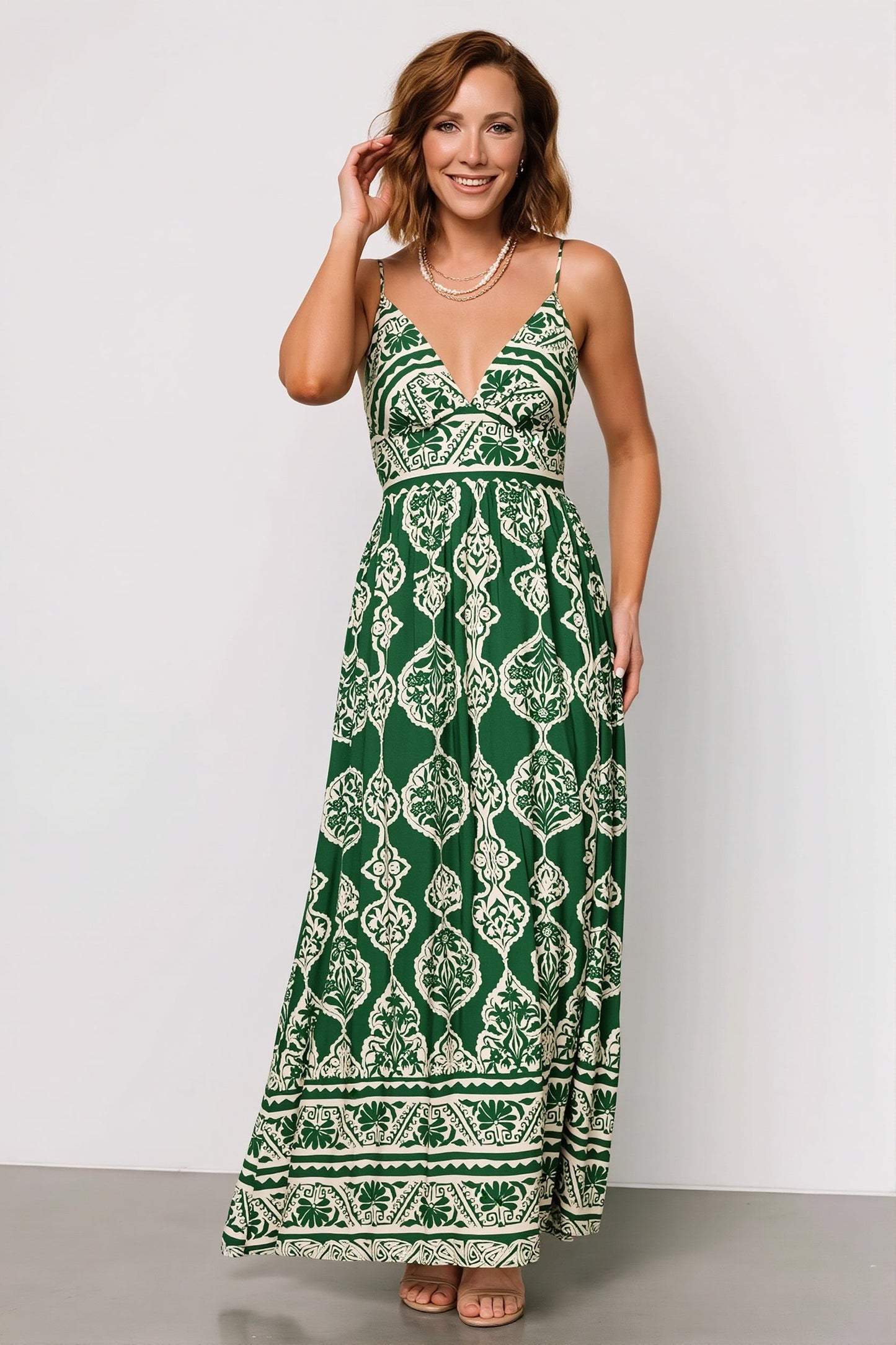 Luftiges Maxi Slipkleid mit floralem Muster und schmalen Trägern