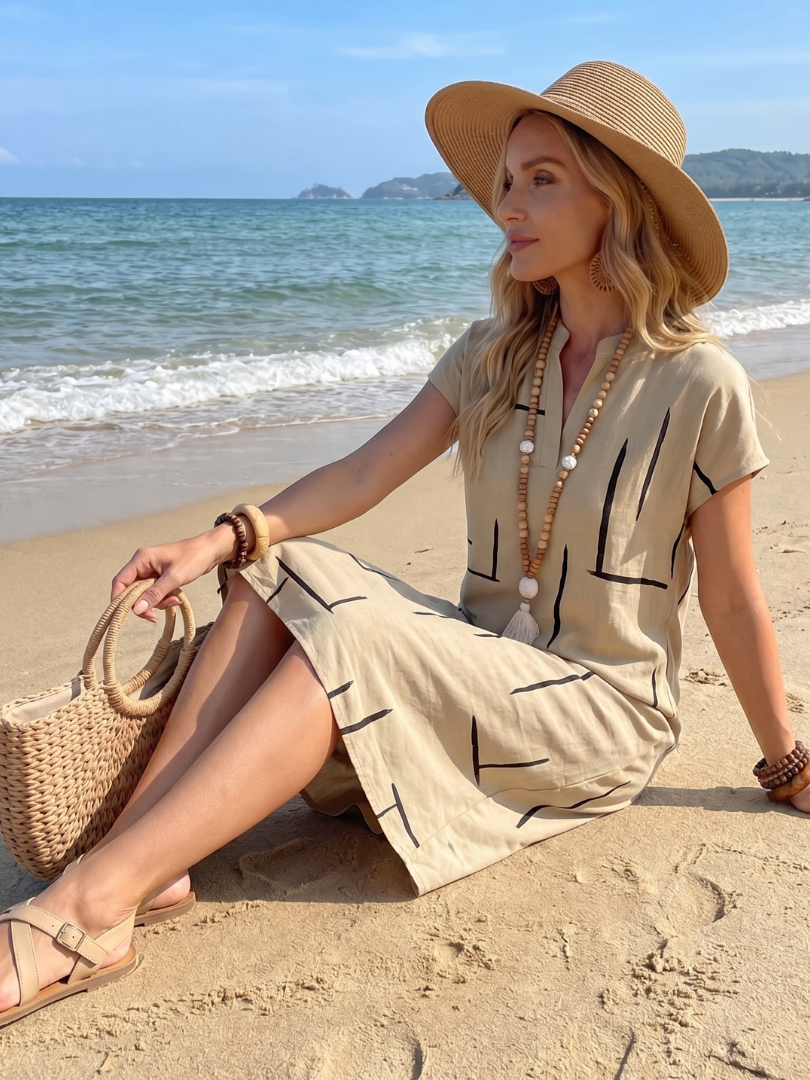 Luftiges Sommerkleid mit abstraktem Druck