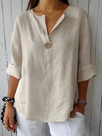 Damen Freizeitbluse mit V-Ausschnitt