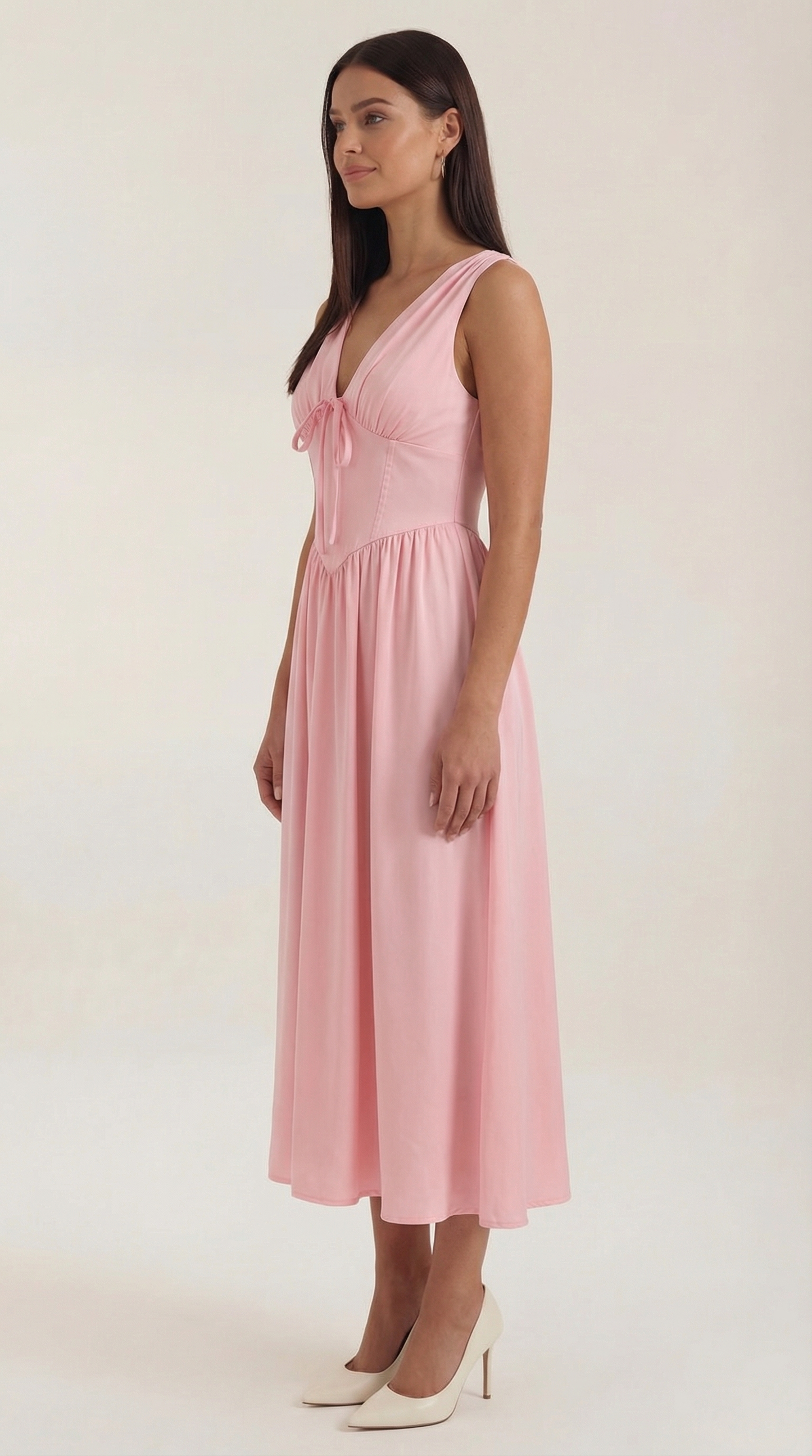 Damen Korsett Midi Sommerkleid
