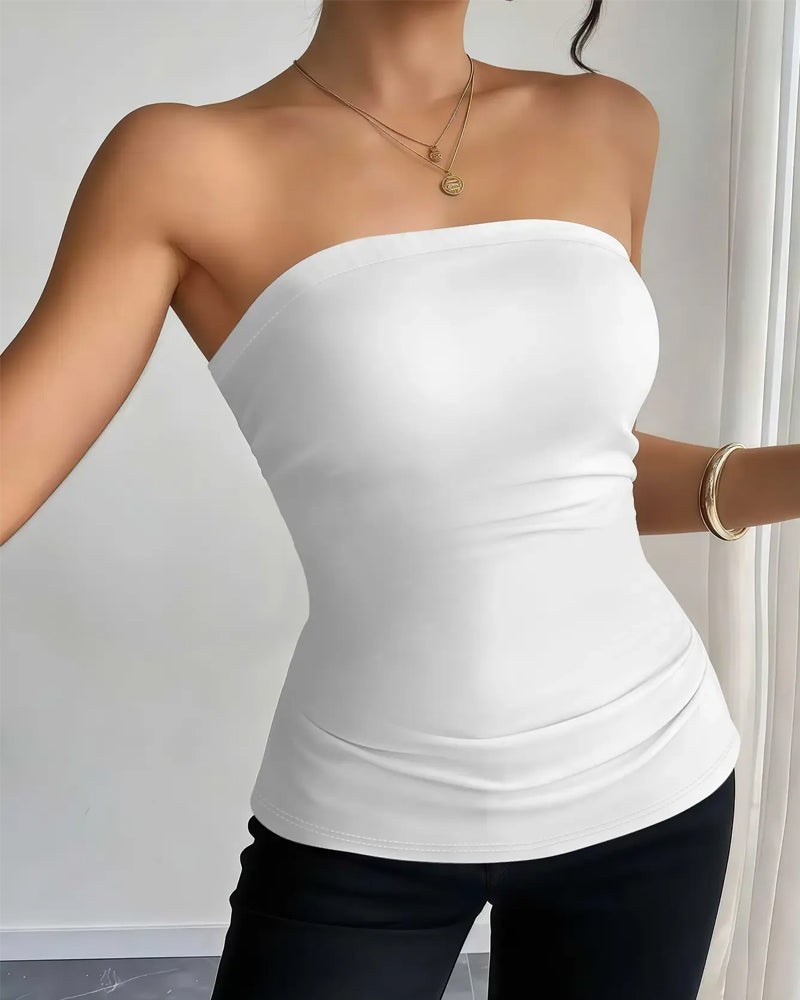 Damen Tank Top unifarben figurbetont, Seitenansicht