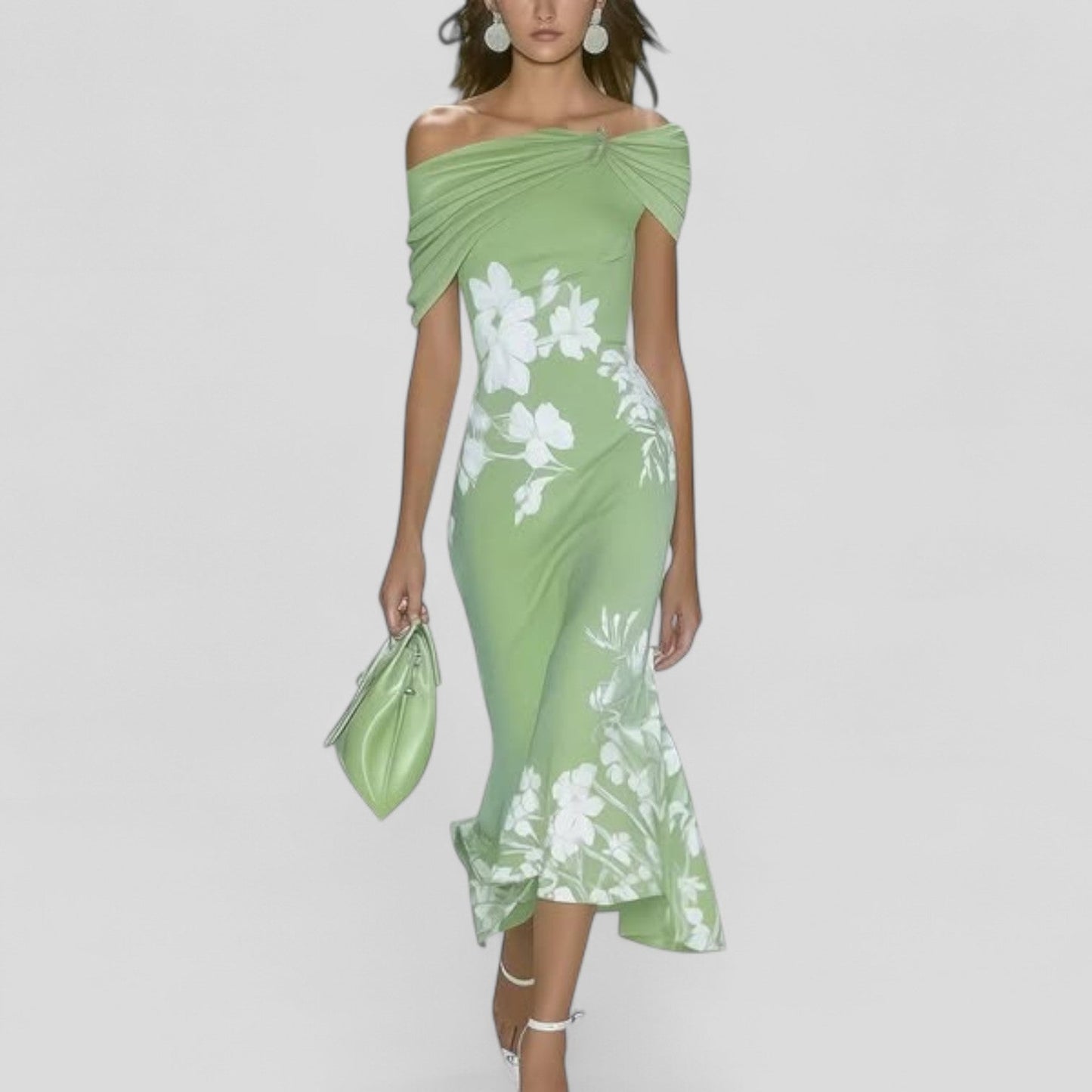 Statement-Muster Kleid mit lockerem Sitz in Midi-Länge