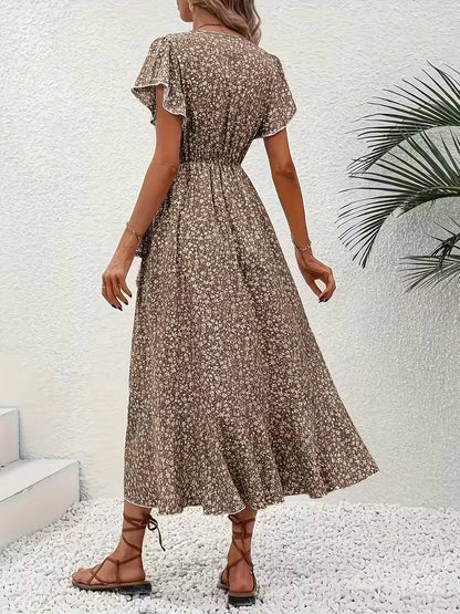 Florales Wickelkleid für Damen