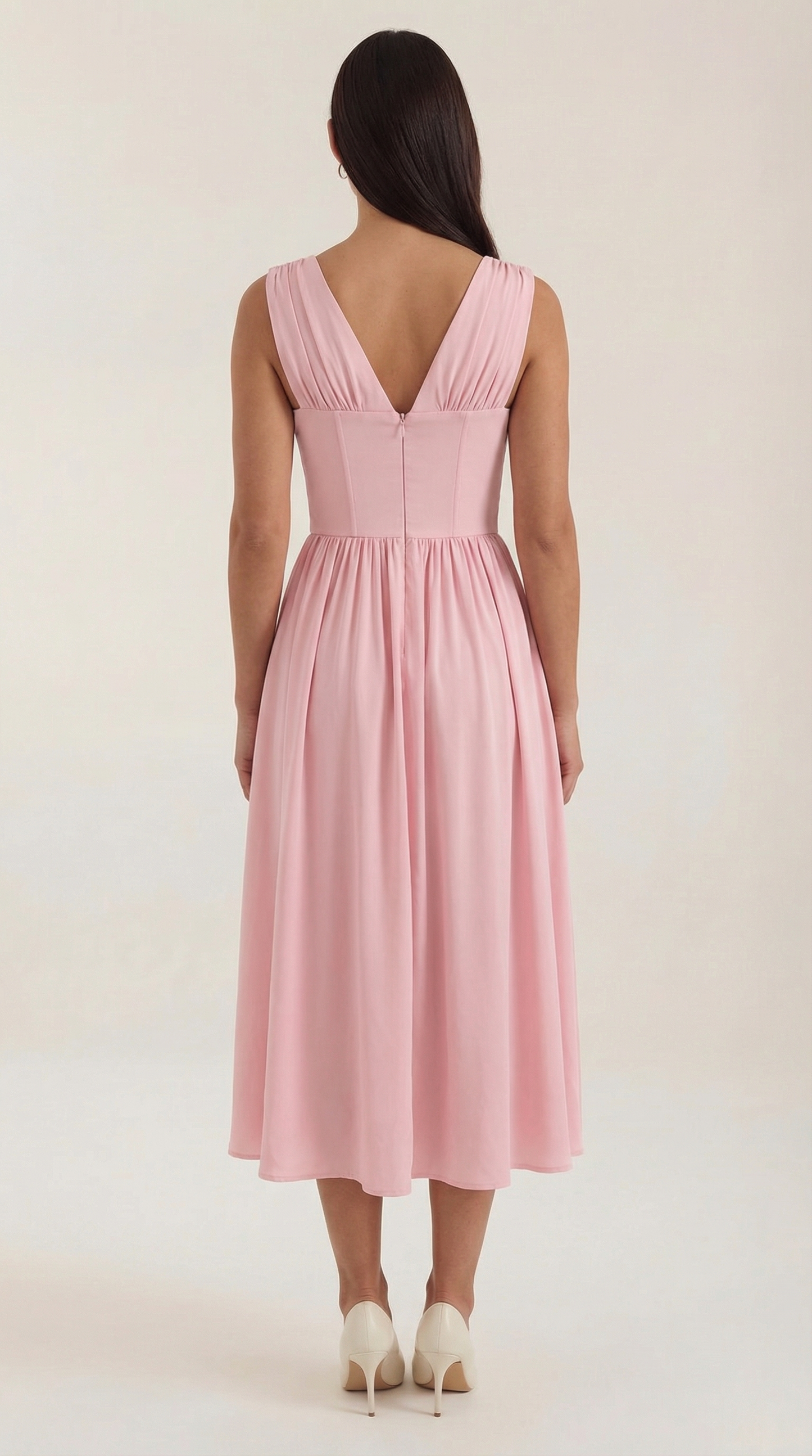 Damen Korsett Midi Sommerkleid