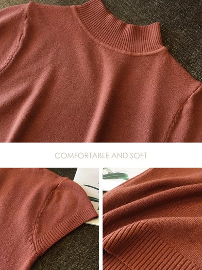 Damen T-Shirt mit Stretch, Stehkragen und lockerer Passform