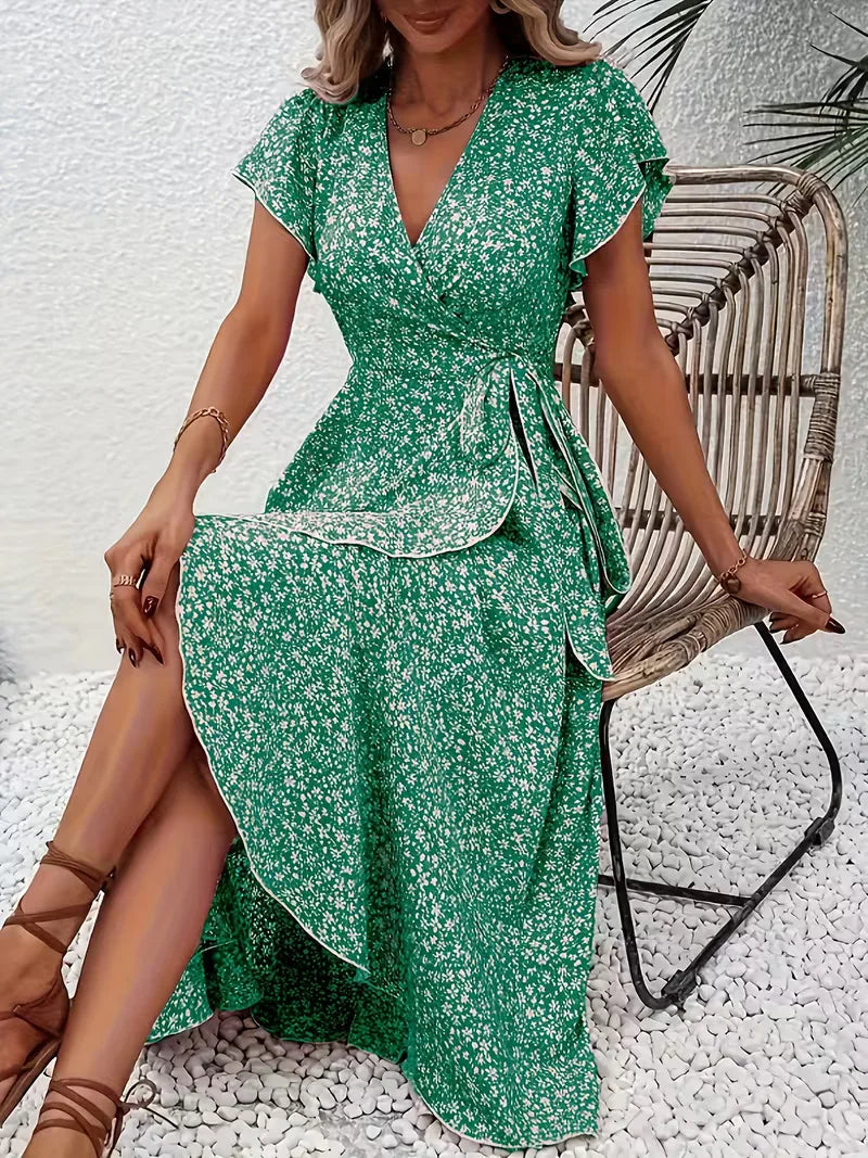 Florales Wickelkleid für Damen