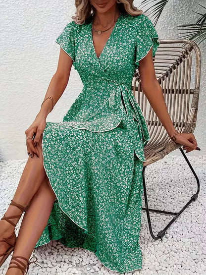 Florales Wickelkleid für Damen