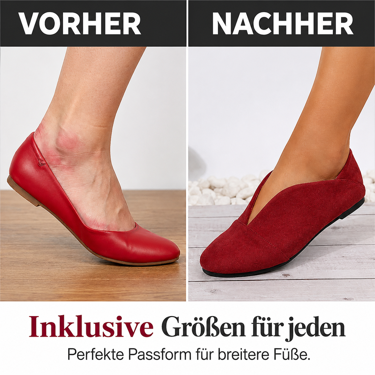 Leichte Damen Alltagsschuhe mit V-Ausschnitt und flacher Form