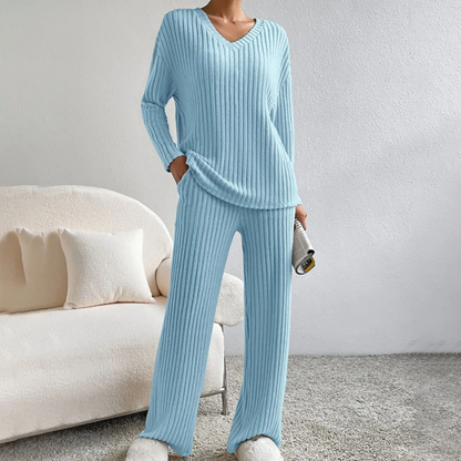 Damen-Pullover mit langen Ärmeln und gerader Hose