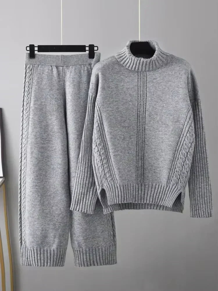 Damen Zweiteiler Mit Stehkragen Und Weiter Hose