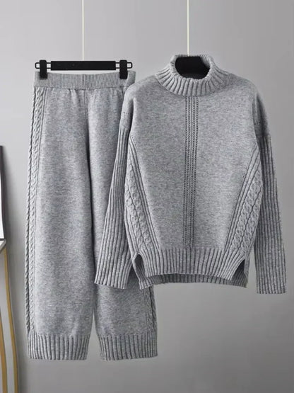 Damen Zweiteiler Mit Stehkragen Und Weiter Hose