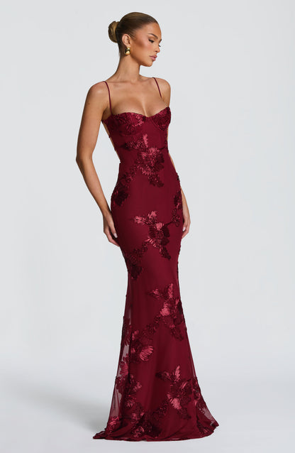 Damen Velours Maxikleid