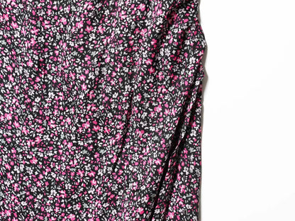 Damen V-Ausschnitt Blumiger Chiffon Unterkleid Ärmelloses Sommerkleid