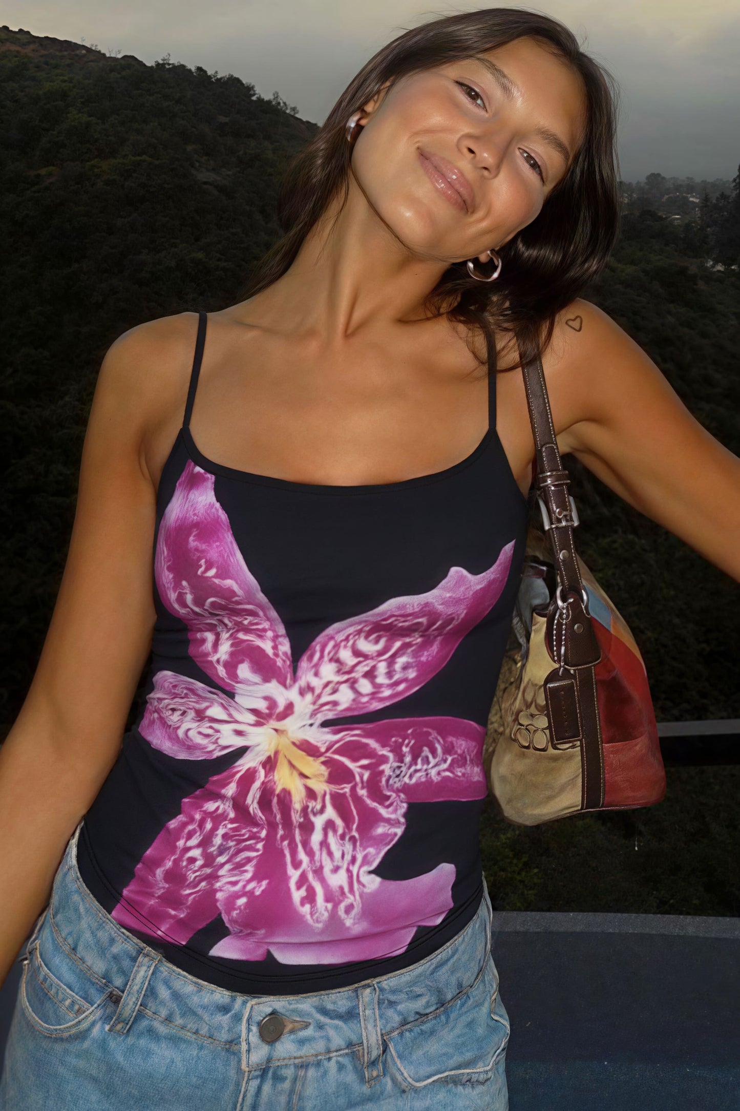 Slim Fit Cami Top für Damen mit floralem Allover-Print