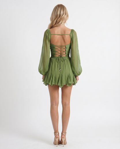 Elda Ärmelloses Minikleid mit Rüschensaum