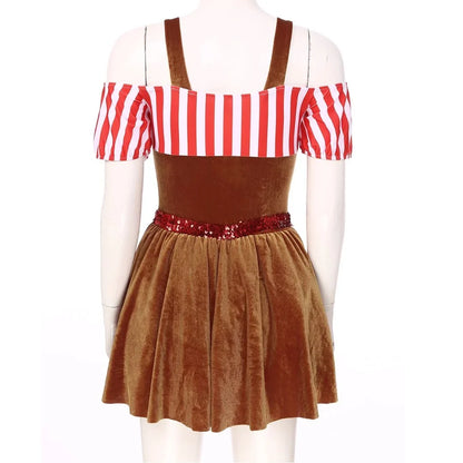 Seitliche Ansicht des traditionellen Damen-Dirndls