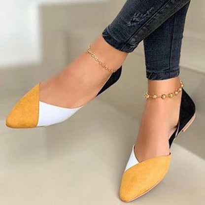 Damen Ballerinas mit spitzer Form und Colour-Blocking-Design in Seitenansicht