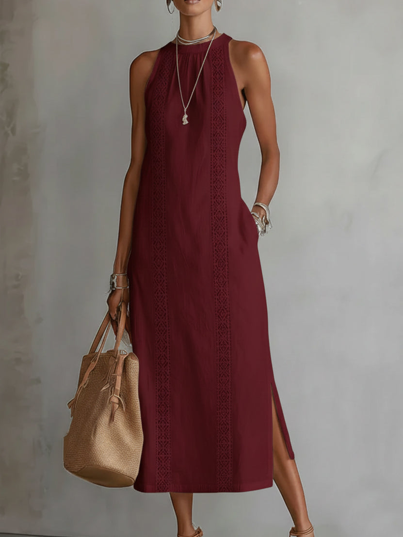 Luftiges Leinen-Midikleid für Damen