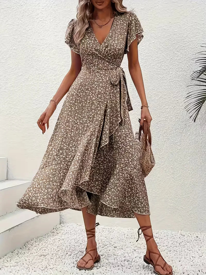 Florales Wickelkleid für Damen