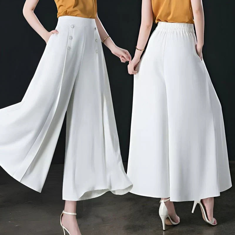 Damen Wide Leg Hose mit weitem Bein in Seitenansicht