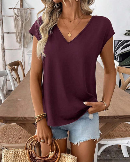Damen T-Shirt in Nahaufnahme mit leichtem Stoff