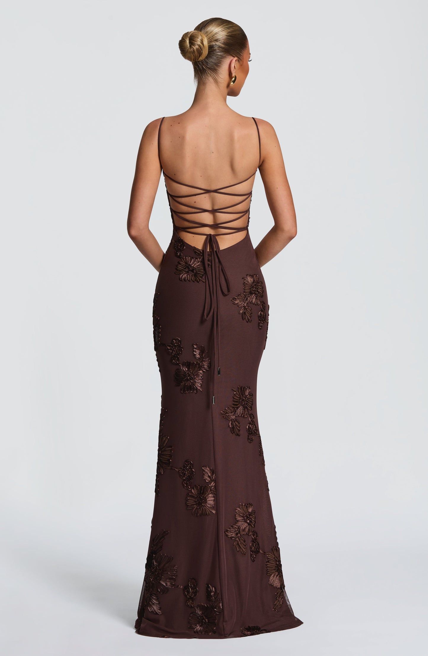 Damen Velours Maxikleid