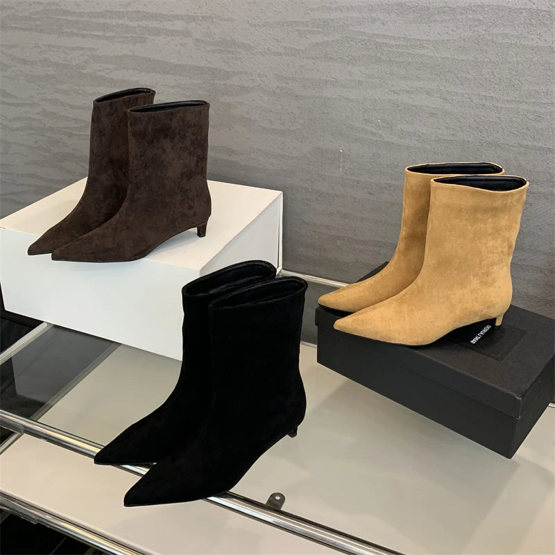 Schicke Leder-Stiefeletten