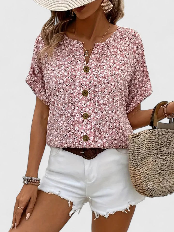 Damen Top mit Blumenmuster in Vorderansicht