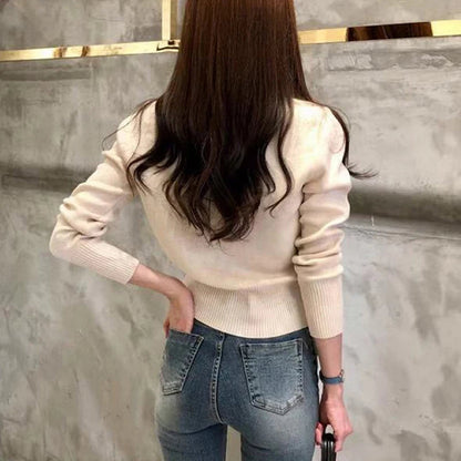 Damen Enganliegender Strick-Cardigan mit Knöpfen Slim Fit